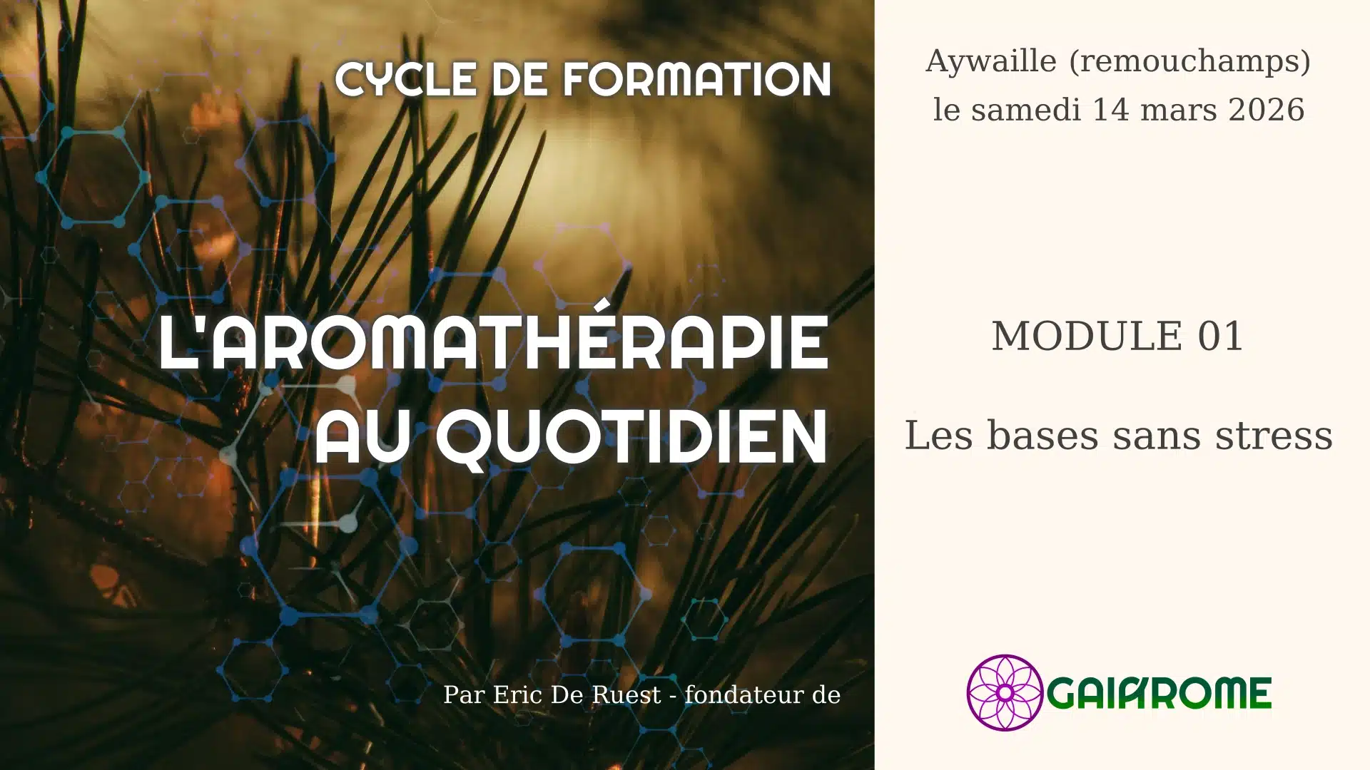 formation l'aromathérapie au quotidien - Module 01 - Aywaille